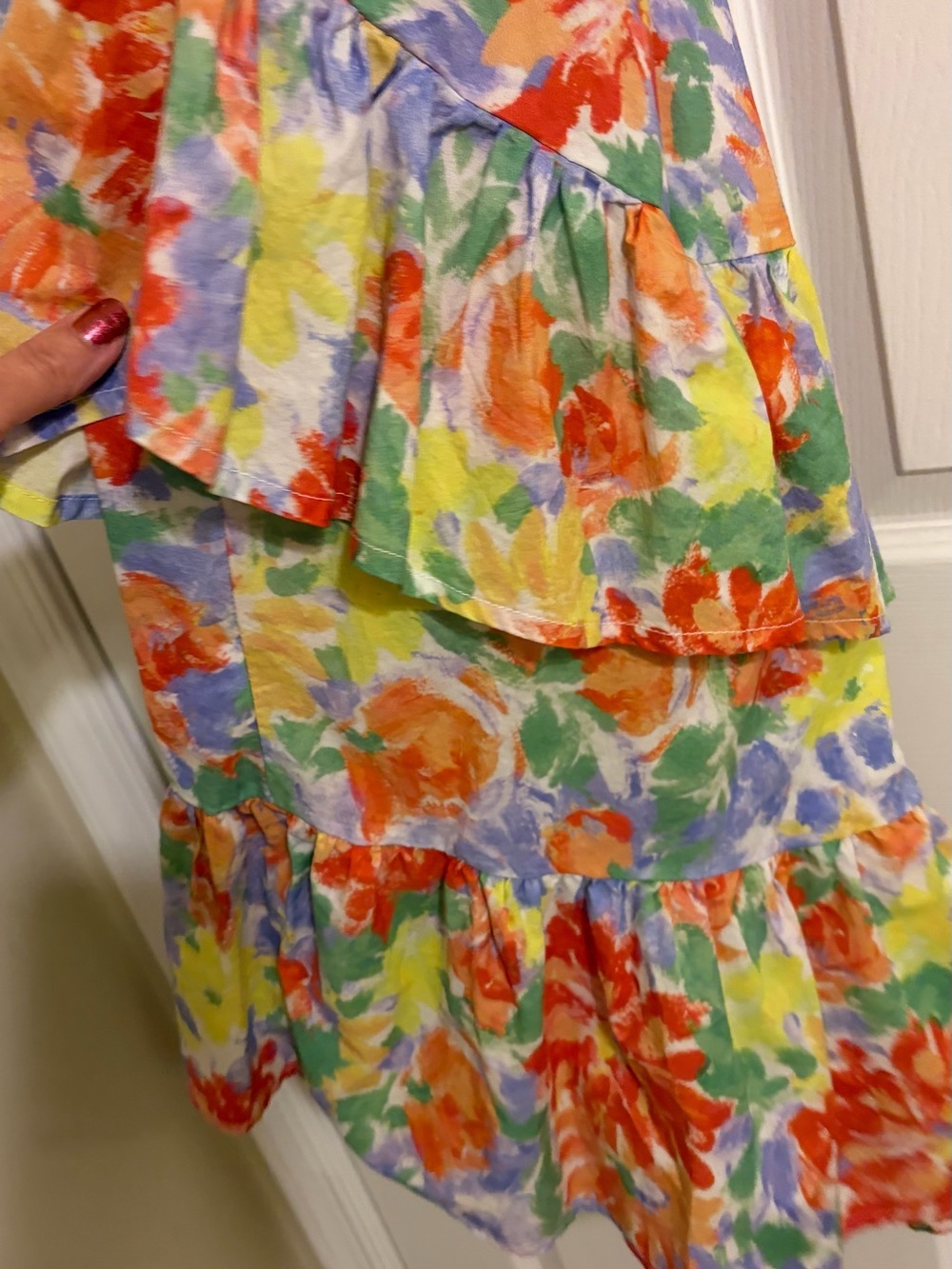 Floral Ruffle High-Low Dress in Multicolor by Heyson - Picture 6 of 9
